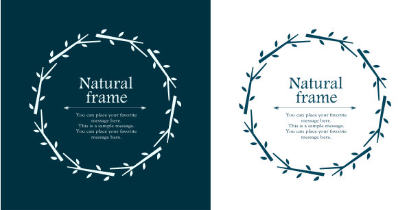 一套带有自然框架和图案的设计材料图片下载