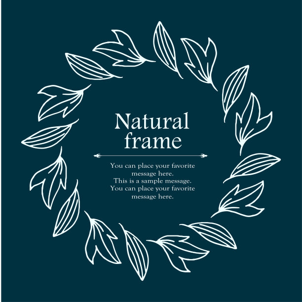 一套带有自然框架和图案的设计材料图片下载