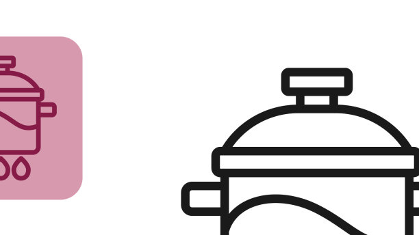 黑线炊具图标孤立在白色上图片下载