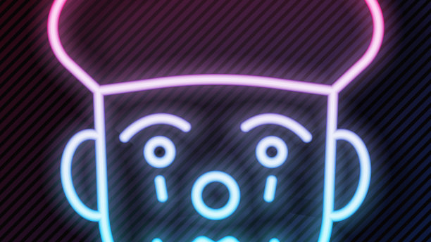 发光的霓虹灯线法国哑剧图标孤立上图片下载