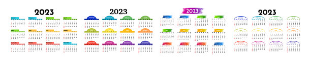 2023年的日历孤立在白色背景上图片下载