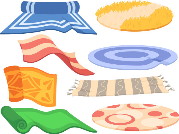 不同的地毯舒适的卡通地毯地垫图片下载