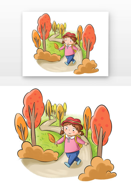 儿童秋分在野外玩耍图片下载