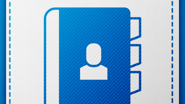 蓝色简历图标孤立的蓝色背景简历图片下载