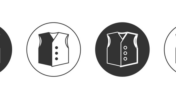 黑色马甲图标孤立在白色背景图片下载