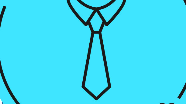 黑色线领带图标孤立在白色背景图片下载