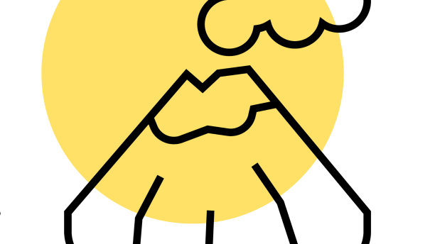 黑线火山图标孤立在白色图片下载