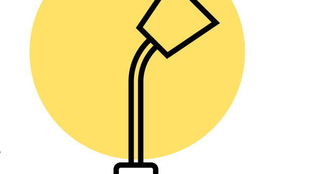 黑色线条台灯图标孤立在白色上图片下载