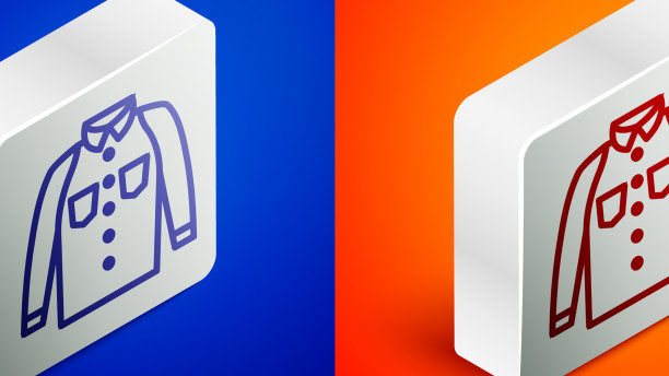 等距线衬衫图标孤立的蓝色和图片下载