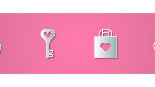 设定剪纸结婚戒指钥匙心形图片下载