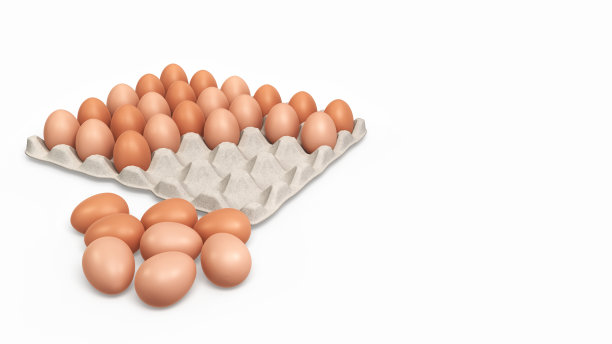 鸡蛋在纸箱里的剪切路径图片下载