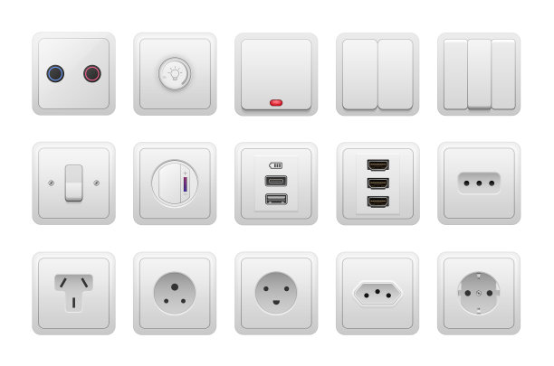 插座和开关的现实交流电源设备图片下载