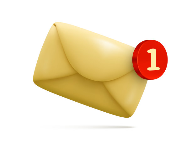 3d现实黄色信封白色图片下载