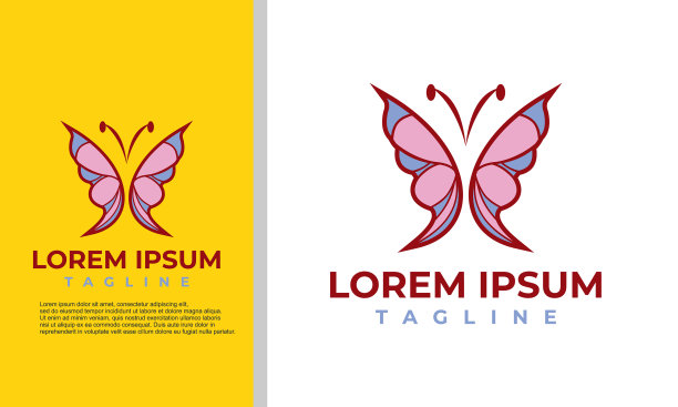 蝴蝶抽象标志设计图片下载