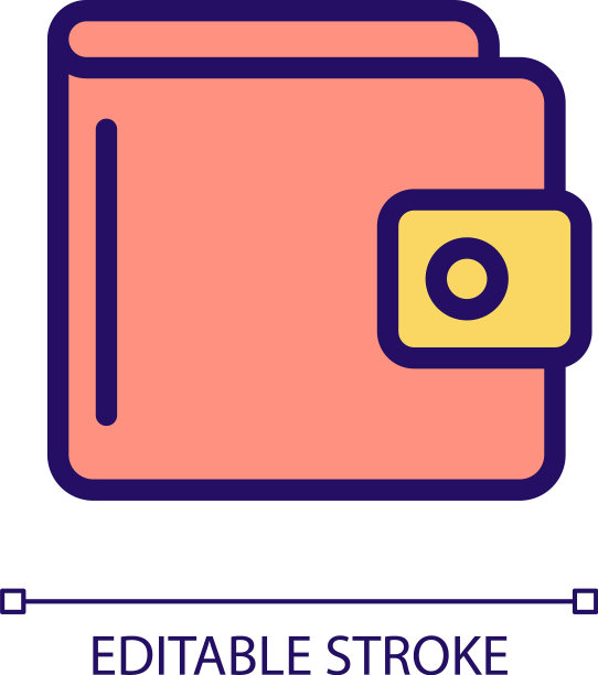 钱包像素完美的RGB颜色图标图片下载