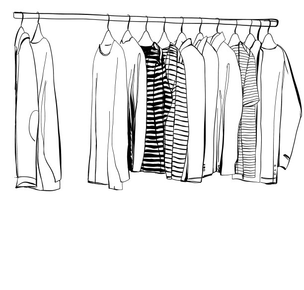 衣柜速写衣服在衣架上手上图片下载