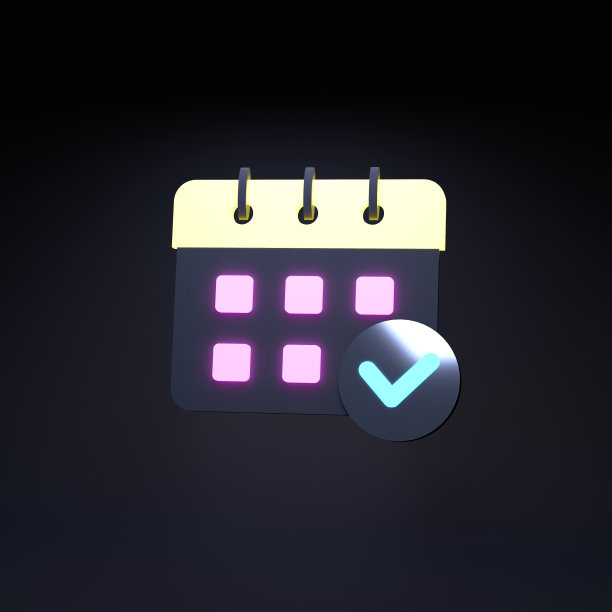 勾选日历图标。3 d渲染插图。图片下载