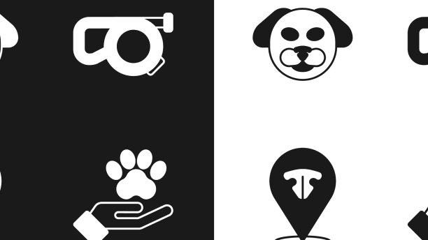 设置可伸缩绳牵引狗奖励标志图片下载