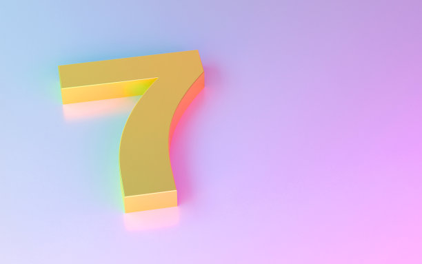 金色的数字7彩色背景图片下载