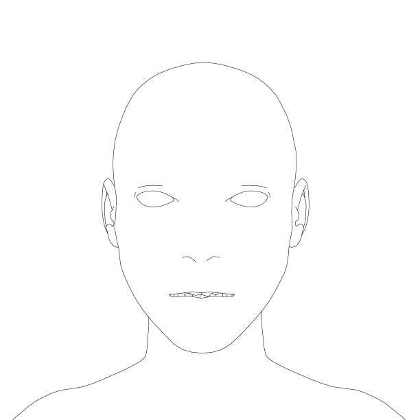 一个女孩头部的轮廓线从黑线孤立在白色背景。前视图。矢量插图。图片下载