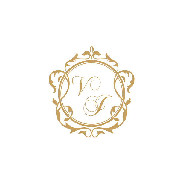 Vj初始婚礼邀请函优雅图文图片下载