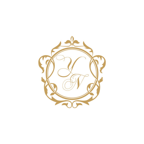 Yn最初的婚礼邀请函优雅的图形图片下载