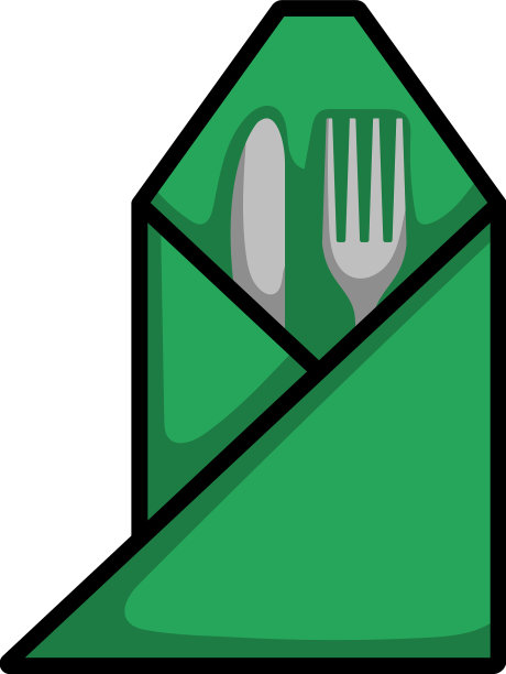 用餐巾包着的刀叉图标图片下载