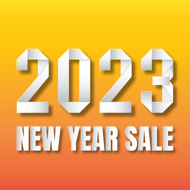 2023新年快乐。数字报纸的风格。向量的线性数字。贺卡设计。矢量插图。图片下载