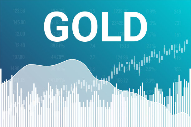 文字黄金的蓝色金融背景从列，行，烛台，数字图片下载