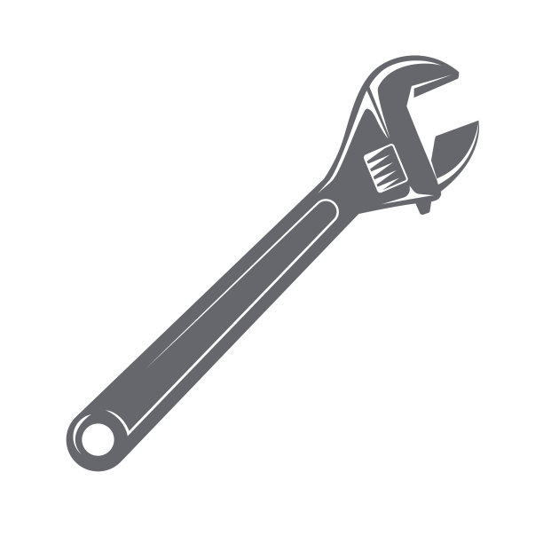 可调节扳手工具图标。维修扳手标志，矢量插图图片下载