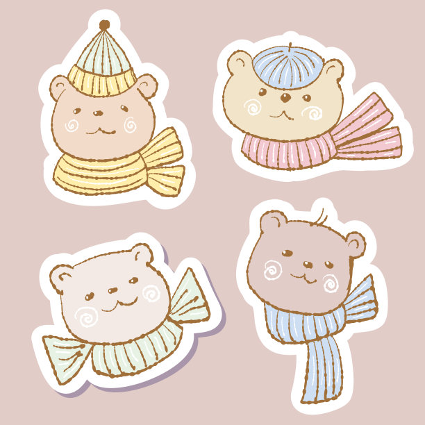 一套有泰迪熊的贴纸图片下载