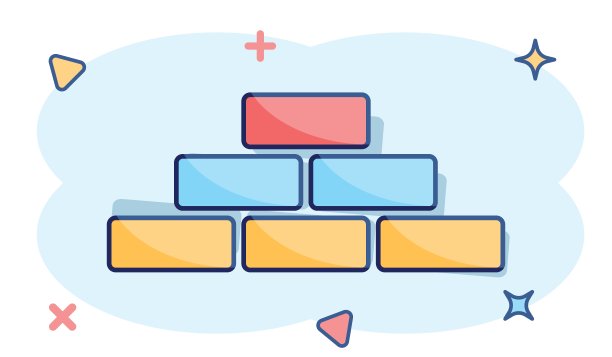 矢量卡通墙砖图标在漫画风格。墙壁标志插图象形文字。石材商业飞溅效应概念。图片下载