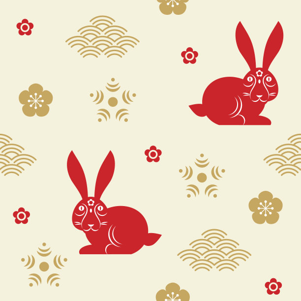 Сhinese新年。兔年。生肖象征图片下载