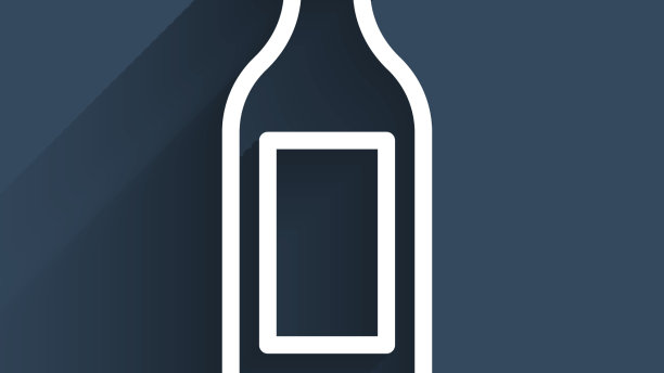 白线水瓶的水图标与长隔离图片下载