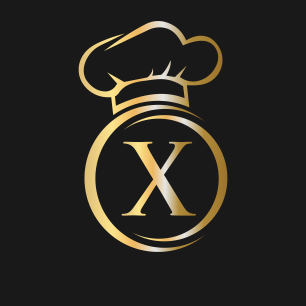 首字母X餐厅标志模板。餐厅标志概念与厨师帽子符号向量标志图片下载