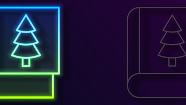 发光的霓虹灯线圣诞书封面或传单图片下载