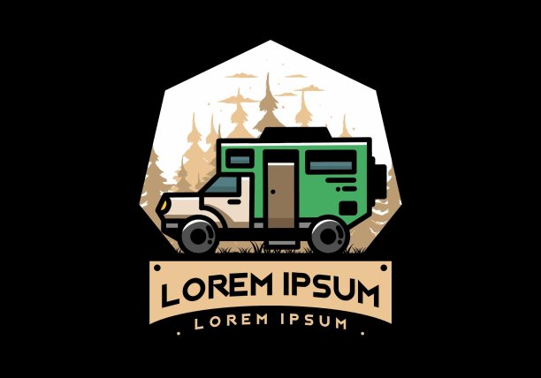 大型陆路汽车插图设计图片下载