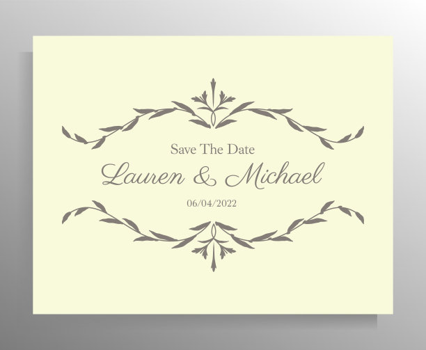 复古的婚礼邀请函设计。图片下载