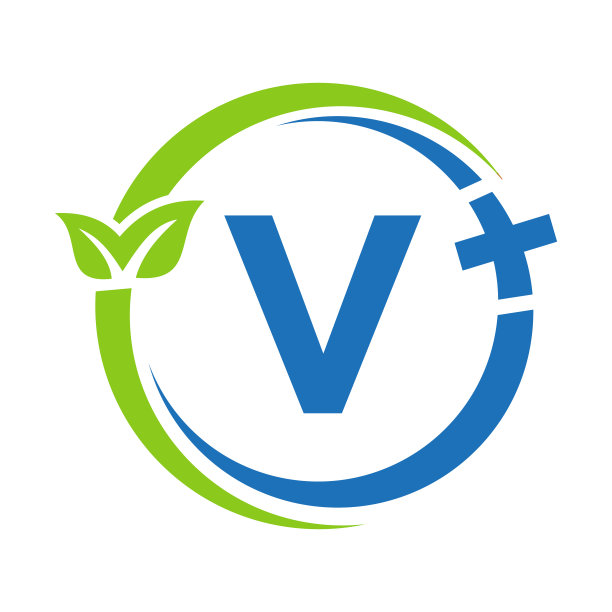 字母V医疗保健标志。字母V标志上的博士标志。医药药房加符号设计图片下载