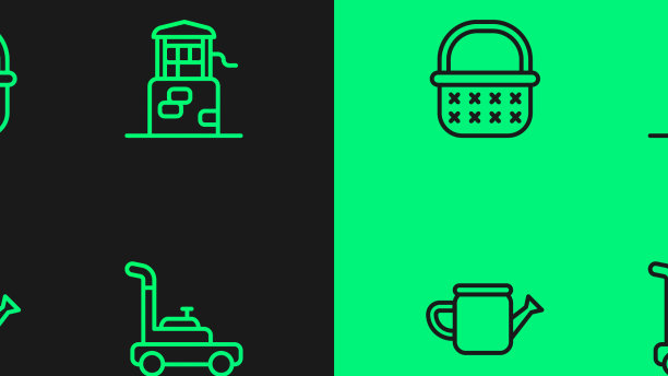 设线割草机浇可柳条篮图片下载