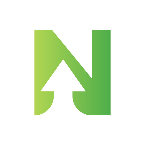 字母N金融标志概念与投资增长箭头标志模板。初始N字母标志金融符号图片下载