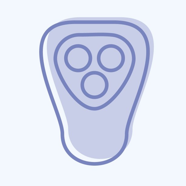 图标电动剃须刀。适合理发店的标志。两个音调的风格。简单的设计可编辑。设计模板向量。简单的说明图片下载