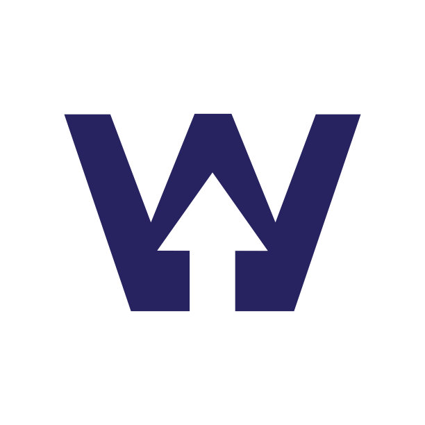 字母W金融Logo概念与投资成长箭Logo模板。首字母W标志金融符号图片下载