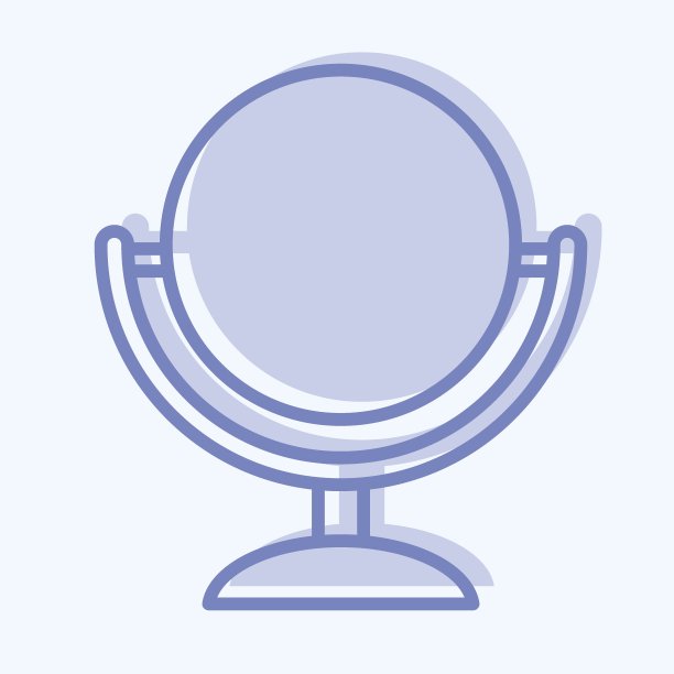 图标的镜子。适合理发店的标志。两个音调的风格。简单的设计可编辑。设计模板向量。简单的说明图片下载