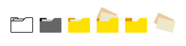 文件夹与文档图标设置。矢量插图孤立在白色背景上。图片下载