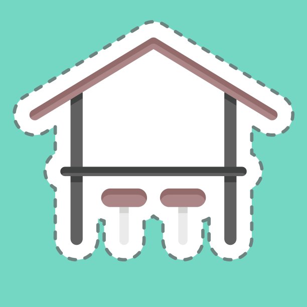 贴纸线剪条。适合夏天的象征。简单的设计可编辑。设计模板向量。简单的说明图片下载