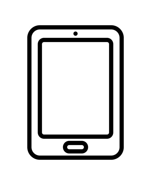 小工具和电子设备平线图标。轮廓标志睫毛膏的移动概念和网页设计，商店图片下载