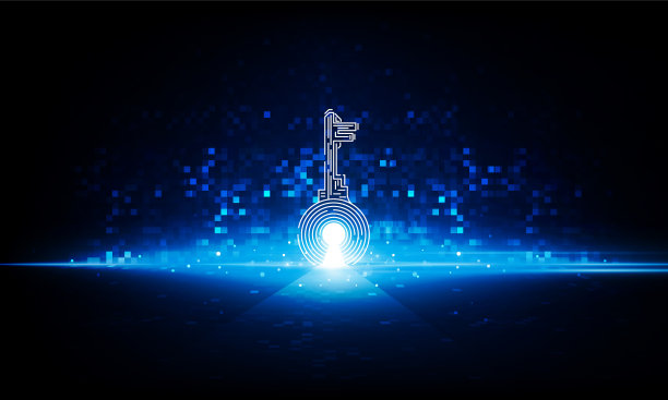 摘要像素关键门开灯技术和问号背景高科通信概念创新背景，矢量设计图片下载