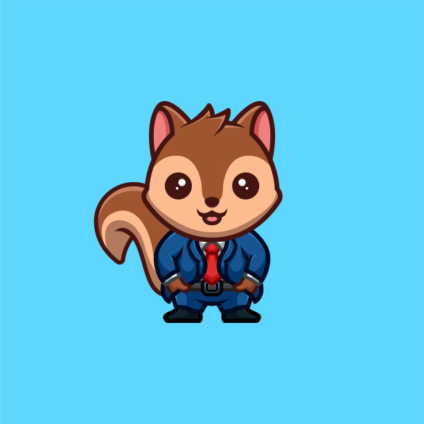 松鼠商业可爱创意卡哇伊卡通吉祥物Logo图片下载