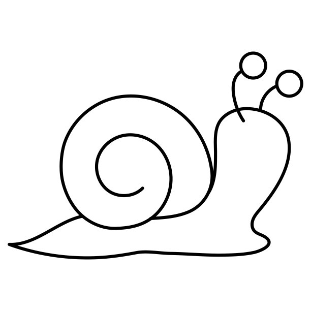 蜗牛线艺术图标设计模板矢量插图图片下载
